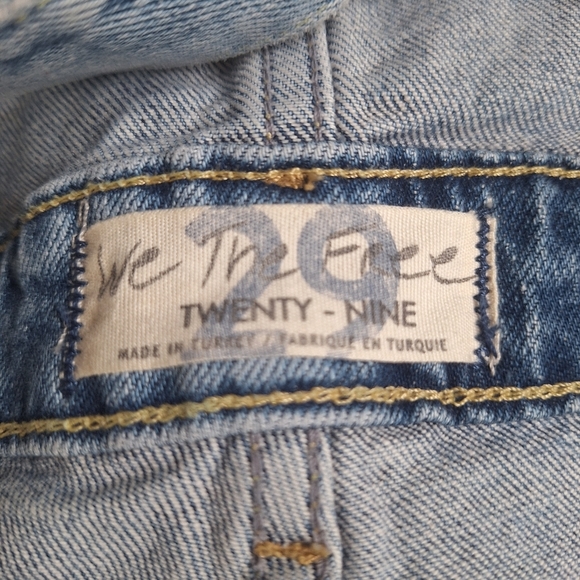 We The Free Denim Overalls Buttons Adjustable Tapered Womens Size 29 - Picture 2 of 7